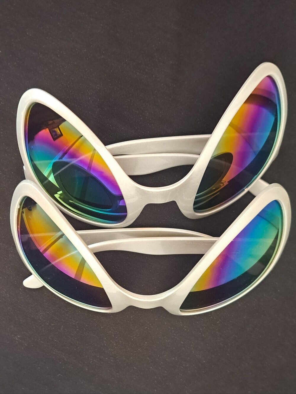 2Pcs Alien Glasses Sliver Plastic Alien Sunglasses Alien Eyeglasses